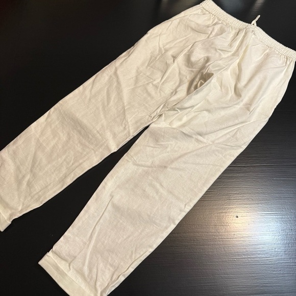 J. Crew Off-White Textured Fabric linen pants size 2 - Picture 7 of 8